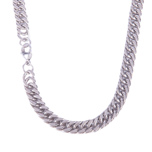 Mens Iron Saints 8mm Cuban Link Silver-Tone Necklace