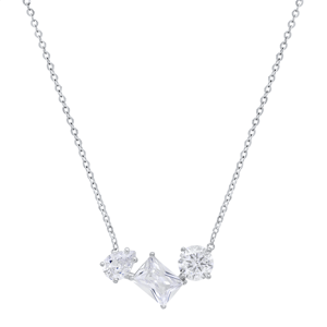 Saffron 4ctw. Moissanite Diamond Trio Pendant Necklace