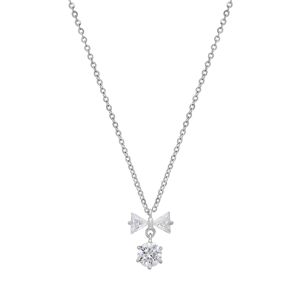 Saffron 0.5ctw. Moissanite Diamond Bow & Drop Pendant Necklace