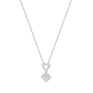 Saffron 1ctw. Moissanite Diamond Heart Drop Pendant Necklace
