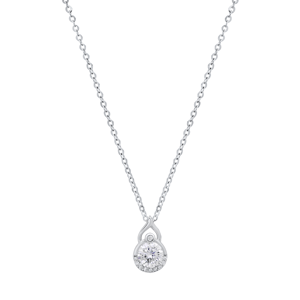 Saffron 0.5ctw. Moissanite Diamond Infinity Drop Pendant Necklace
