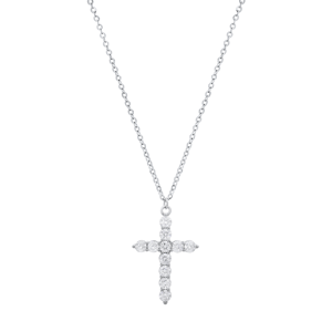 Saffron 1ctw. Moissanite Diamond Cross Pendant Necklace