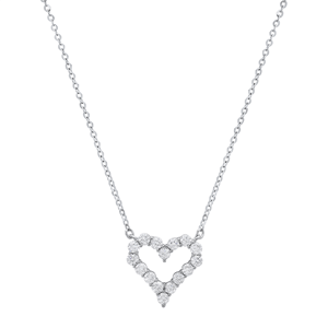 Saffron 0.5ctw. Moissanite Diamond Open Heart Pendant Necklace
