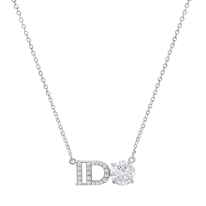 Saffron 1ctw. Moissanite Diamond I Do Wedding Pendant Necklace
