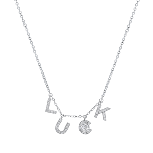 Saffron 0.5ctw. Moissanite Diamond Luck Letter Pendant Necklace