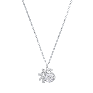 Saffron Sterling Silver Moissanite Diamond 16 Pendant Necklace