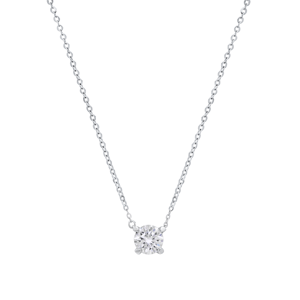 Saffron Sterling Silver Moissanite Diamond Pendant Necklace