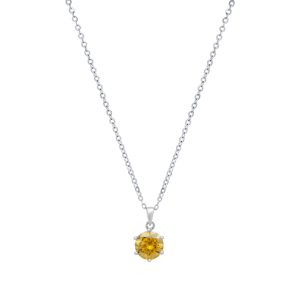 Saffron 1ctw. Yellow Moissanite Diamond Pendant Necklace