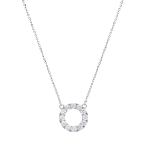 Saffron Moissanite Diamond Eternity Circle Pendant Necklace