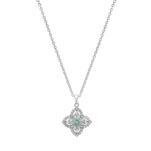 Saffron 0.5ctw. Turquoise Moissanite Diamond Pendant Necklace