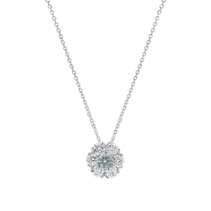 Saffron 2ctw. Floral Cluster Moissanite Diamond Pendant Necklace