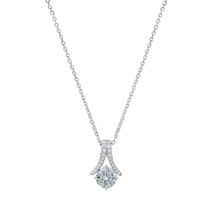 Saffron 1ctw. Arch Turquoise Moissanite Diamond Pendant Necklace