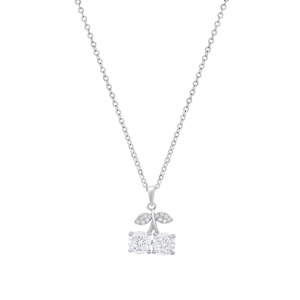 Saffron 1ctw. Moissanite Diamond Twin Cherry Pendant Necklace