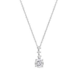 Saffron 2ctw. Moissanite Diamond Graduating Drop Pendant Necklace