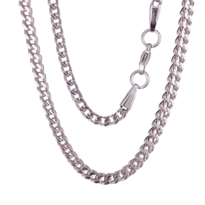 Mens Iron Saints 5mm Box Chain Link Silver-Tone Necklace