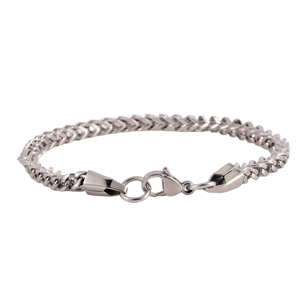 Mens Iron Saints 5mm Box Chain Link Silver-Tone Bracelet