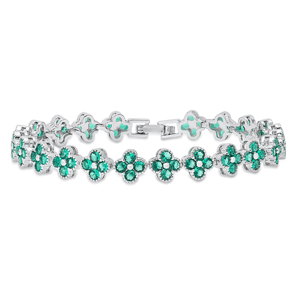 Saffron CZ Flower Charm Bracelet