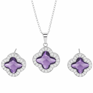 Saffron Clover Pendant & Earrings Set