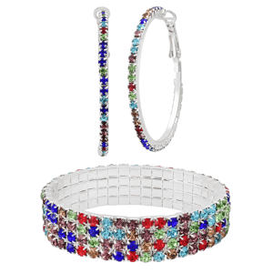 Saffron Stretch Bracelet with 40mm Hoop Earring Set