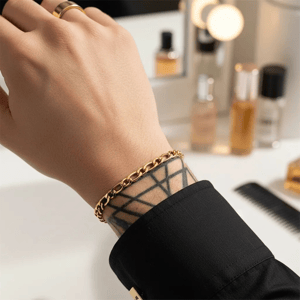 Mens Iron Saints 6mm Figaro Link 18kt. Gold Plating Bracelet alternate view