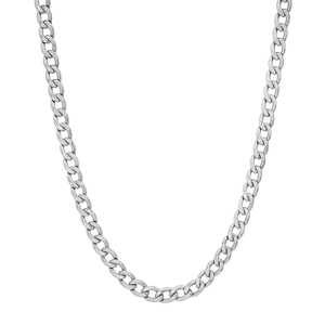 Mens Iron Saints 5mm Cuban Link Silver-Tone Necklace