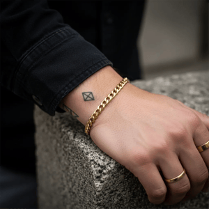 Mens Iron Saints 6mm Cuban Link 18kt. Gold Plating Bracelet alternate view