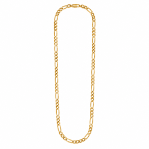 Mens Iron Saints Diamond Cut Figaro Link 18kt. Gold-Tone Necklace