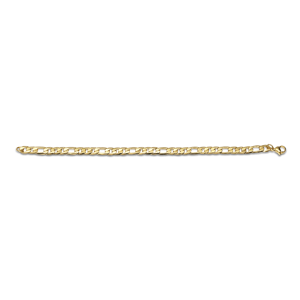 Mens Iron Saints Diamond Cut Figaro Link 18kt. Gold-Tone Bracelet