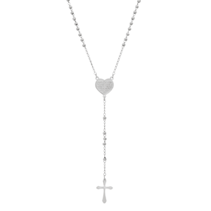 Mens Iron Saints Stainless Steel Heart Of Devotion Rosary