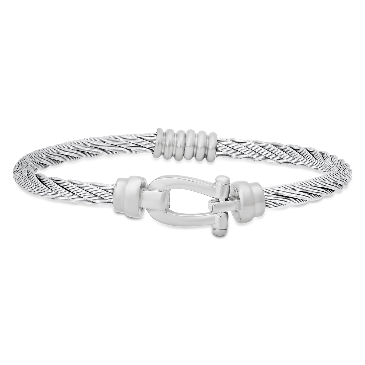 Mens Iron Saints Silver Cable Cuff Bracelet 35$