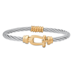 Mens Iron Saints Golden Accent Cable Cuff Bracelet