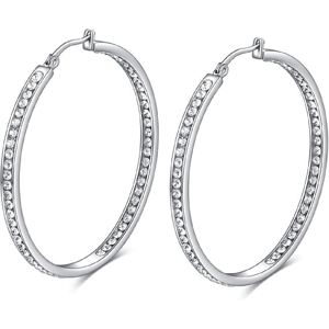 Saffron Silver-Tone Inside Out 40mm Hoop Earrings