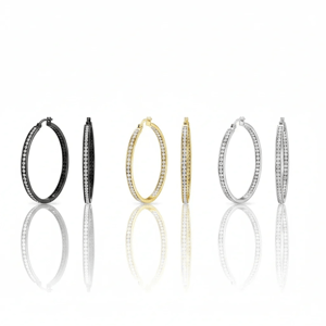 Saffron Inside Out 40mm Hoop Earrings - Set of 3 Pairs