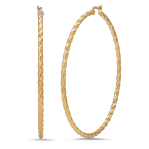 Saffron 60mm 18kt. Gold-Plated Twisted Hoop Earrings
