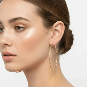 Saffron 60mm 18kt. Gold-Plated Twisted Hoop Earrings alternate view