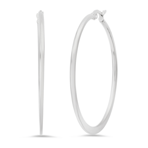 Saffron 60mm Stainless Steel Polished Round-Bottom Hoop Earrings