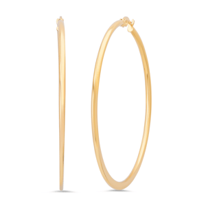 Saffron 40mm 18kt. Gold Polished Flat Bottom Hoop Earrings
