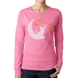 Womens LA Pop Art Lunar Bats Word Art Long Sleeve Tee