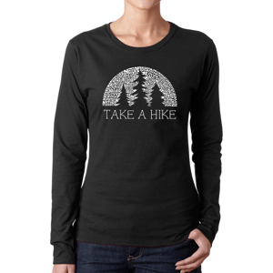 Womens LA Pop Art Nature Lover Word Art Long Sleeve Graphic Tee
