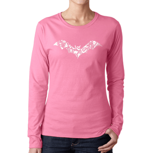 Plus Size LA Pop Art Bat Word Art Long Sleeve Tee