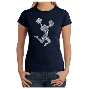 Womens LA Pop Art Cheer Word Art Graphic Tee