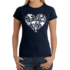 Plus Size LA Pop Art Halloween Heart Word Art Tee