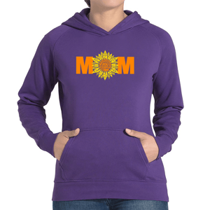 Plus Size LA Pop Art Mom Sunflower Word Art Hooded Sweatshirt