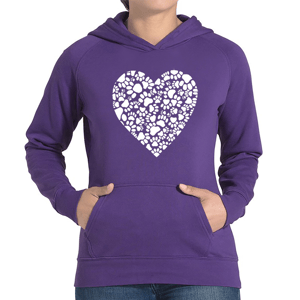 Plus Size LA Pop Art Heart Paw Word Art Hoodie