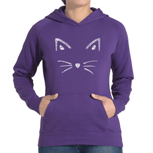 Plus Size LA Pop Art Whiskers Word Art Hoodie