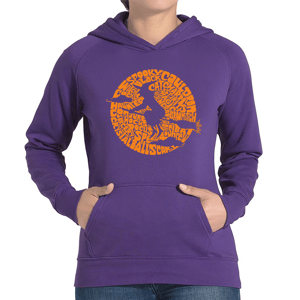 Womens LA Pop Art Spooky Witch Word Art Crew Neck Hoodie