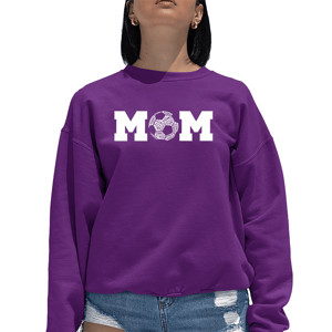 Plus Size LA Pop Art Soccer Mom Word Art Crew Neck Sweatshirt