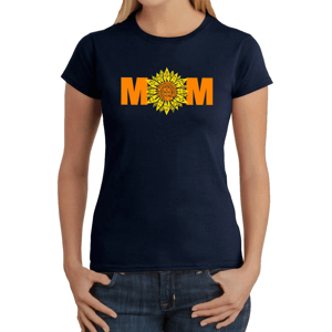 Womens LA Pop Art Mom Sunflower Word Art Short Sleeve Tee