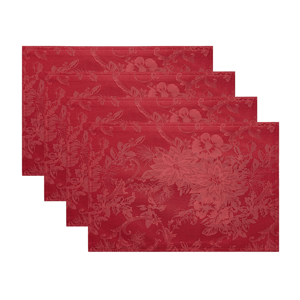 Threadmade Poinsettia Elegance Jacquard Holiday Placemat