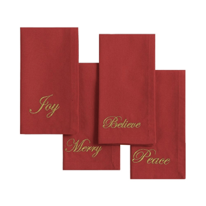 Threadmade Holiday Sentiments Napkins - Set of 4